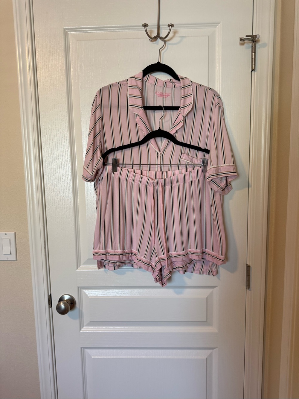 Victoria's Secret Pink Striped Short Pajama Set